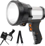 Super Bright LED Spotlight Rechargeable Flashlight 6000 Lumen Handheld Spotlight