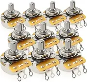 CTS 450 B250K Pots Short Split Shaft 1/4 Inch 10% Linear Taper Potentiometers for Electric Guitar Bass (Set of 10)
