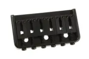 NEW - Non-Tremolo Guitar Bridge, 2-1/8" String Spacing, Steel Saddles - BLACK