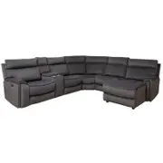 Dynasty 5 Seater Corner Fabric Lounge with RHF Chaise - Charcoal