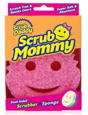 2 x Scrub Mommy Dual-Sided Cleaning Sponge – Scrub Daddy Scrubber & Mop – Multipurpose, Scratch-Free, Odor Resistant, Ergonomic