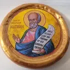 Saint Nathan Natan The Holy Prophet Biblical Byzantine Greek Orthodox Round Icon