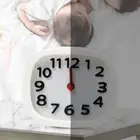 Creative Square Alarm Clock No Tick Quiet Number Clock Bedrooms Bedside _SE