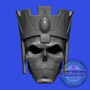Skeletor v4 w/ crown MotU custom print head for 4" 6" 7" 12" action figures