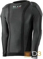 SIXS Kids Long T-Shirt with D3O Pocket Type: Elbow/Shoulder/Back, SIXS Carbon Fiber, Black Carbon, Kids Line (10 Years) XPR-TS2S-BC10Y