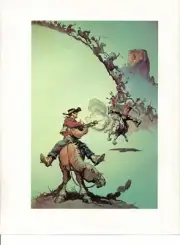 1978 full Color Plate "Fastest Guitar In The World" by Frank Frazetta GGA Print