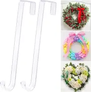 12" Clear Wreath-Hanger Non Scratch over the Door Hooks,2 Pack Wreath-Door