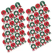 PACKOVE 20pcs Christmas Wax Seal Stickers for Baking Box Packaging Festive Round Dot Labels with Santa Snowman Reindeer Gingerbread Man for Holiday DIY Crafts and Greeting Cards