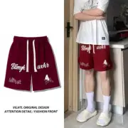 Loose Leisure Wear Letters Sports Shorts Leg Pants Outer Hip Hop American Wide