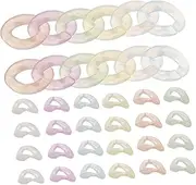CIMAXIC 200pcs Multi Color Glowing Links Durable Acrylic Connector Rings for DIY Jewelry Versatile Accessories for Hat Chains Jeans and Phone Straps