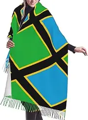 [DRTGEDS] Tanzania Flag Scarfs For Women Fall Winter Scarves Pashmina Shawls And Wraps For All Season Christmas Gift