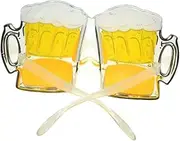 Parliky 3pcs Funky Sunglasses Beer Mug Yellow Glasses Yellow Tinted Sunglasses Luau Sunglasses Yellow Sunglasses Tropical Photo Booth Props Hawaiian Decorations Banquet Prom Roast Pig