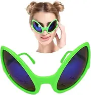 [LIFKOME] Eyeglasses for Masquerade Glasses with Sideburns Alien Glasses Grey Funny Butt Glasses Joke Glasses Sunglasses Men Fashionable Sunglasses Vintage Steampunk Goggles Green