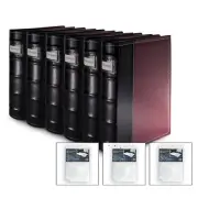 Bellagio-Italia CD/DVD Storage Binder - Burgundy - Leather - 6 Pack Bonus Sheets