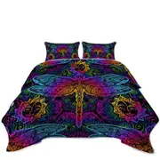Colorful Oriental Dragonfly Coverlet