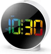 Digital Alarm Clock for Teens, Alarm Clocks Bedside with Large Curved LED Displa