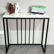 Fin Slim Console Table Glossy Marble Top Entryway Table Hallway Living Room Furnitur