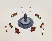 Outland Models Railroad Park/Garden Accessories with Fountain HO OO Scale 1:87