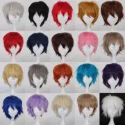 Women Men Cosplay Hair Wig Short Pixie Straight Anime Party Dress Blonde Red Wig