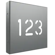 ProtectorAl 280mm x 280mm Palladium Silver Custom House Sign Aluminium Cut Through Box Sign