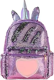 [Generic] Sequin Backpack - Glitter Backpack | Glitter for Girls | Sequin for Girls | with Heart Pattern | Cute Book Bag | School | Shiny, Purrple, Refer to description
