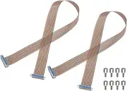 uxcell 2 Pcs IDC Rainbow Wire Flat Ribbon Cable DB37 Female to DB37 Female 39 Inch Length 2.54mm Pitch Breadboard Jumper Wires for Electronic Projects