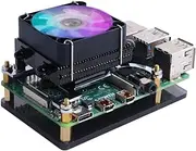 GeeekPi Fan for Raspberry Pi 4, Low-Profile CPU Cooler with RGB Cooling Fan and Heatsink for Raspberry Pi 4 Model B & Raspberry Pi 3B+ & Raspberry Pi 3 Model B (Black)