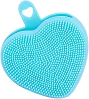 PLAFOPE Double-sided Silicone Facial Scrubber Manual Cleansing Brush for Women Exfoliating Face Wash Brush Heart Shape Soft Gentle