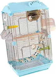 Bird Cage Parrot Cage Home Decor Breathable Large Birdcage with Stand Accessories for Finches Parrots Parakeets Parrotlet, Blue