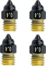 4pcs Upgraded Sprite Extruder Pro PTFE Coating Brass Nozzle 0.4mm Non Stick Compatible with Creality CR6 SE/Max Ender 3 S1 / Pro Ender-3 Max Neo, CR10 Smart Pro, Sermoon V1 3D Printer (PTFE Coated)