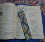 Bookmark Fabric or Cloth with Flowers & Light Blue Ribbon Handmade