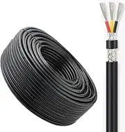100ft/200ft UL2464 Shielded Wire 26AWG 24AWG 22AWG Channel Audio Line 3 Cores Copper Signal Control Cable Sheathed Wire(30ft,3C-20awg)