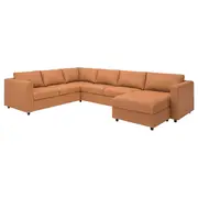 VIMLE corner sofa, 5-seat, with chaise longue/Grann/Bomstad golden-brown