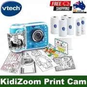 VTech KidiZoom Print Cam with 4 Paper Rolls & 2 Stickers Rolls - Kid Camera Blue