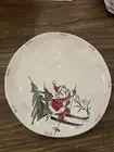 ELI + ANA Whimsy SKIING SANTA Dinner Plate Set of 4 Ceramic Christmas Holiday