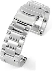 YCBFGAZATK Double Press Buckle Accessories Fit For Panerai Diesel Fit For Luminox Solid Thickened Steel Black Men's Replace Watch Strap 24 22 26mm
