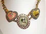 BETSEY JOHNSON RARE VINTAGE CAMEO COLLECTION ANIMAL CHUNKY STATEMENT NECKLACE-