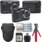 Kodak PIXPRO FZ43 Digital Camera (Black) +Extra Battery +Tripod +Case -32GB Kit