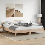 vidaXL Bed Frame without Mattress 183x203 cm King Solid Wood Pine