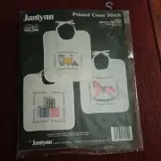 Janlynn Krazy Stitches Inc. 3 Nursery Time Bibs Stamped Cross Stitch Kit,#69-14