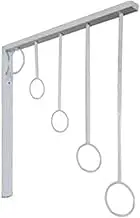 Wall Mounted Drying Rack Iron Clothing Display Stand Wall Hanging Five Ring Hanger Coat Hangers(White)