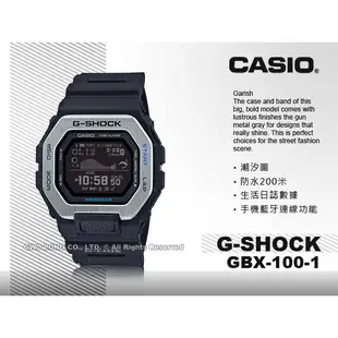 CASIO 卡西歐 手錶專賣店 國隆 GBX-100-1 G-SHOCK 電子男錶 矽膠錶帶 GBX-100