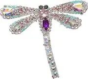 TOGEVAL Rhinestone Shoe Flower Hat Cloth Dragonfly Uv Appliques Patch Adhesive Fabric Beaded Sew on Applique Patch Hats Appliqué Embellishments Clothing Women Has Rhinestones Pink