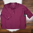 John Mark Women's Plus Size 2X Wine Rayon Nylon Popover Tunic Top