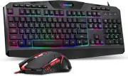 RGB Backlit Gaming Keyboard & Programmable Mouse Combo – Ergonomic Design