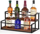 2 Tier Coffee Syrup Organizer Rack, Liquor Bottle Display Shelf, Spice Stand Hol