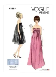 V1885 Sewing Pattern Misses' Special Occasion Evening Dress Sz 6-14 Vogue 1885