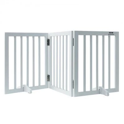 Free Standing Dog Gate, 24" H x 60" W Freestanding Pet Gate, 3 Panels Foldable