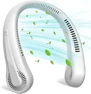 Portable Neck Fan, Neck Cooling Fan, 5000mAh Rechargeable Personal Hanging Neck Fan, Outdoor Sport Travel Summer Gifts for Women Men, Adjustable Hands Free Fan, Low Noise Bladeless Fans (White