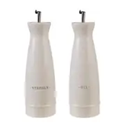 2pc Davis & Waddell Darley Stoneware Oil/Vinegar Bottle Dispenser 23.5cm Cream